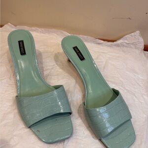 Nine West, MARINA Mint Green Women's Mules, Size 12M